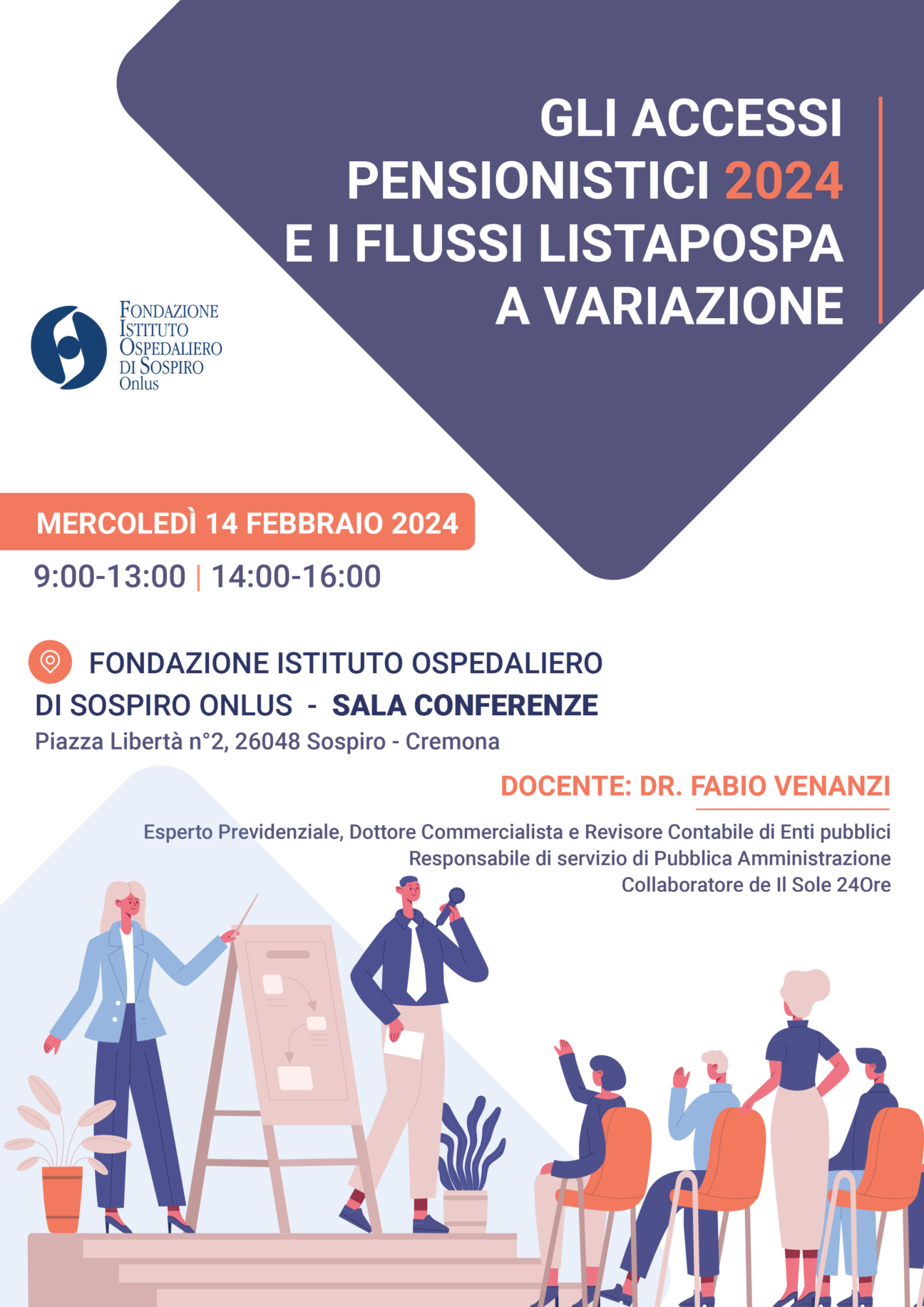 Corso “GLI ACCESSI PENSIONISTICI 2024 E I FLUSSI LISTAPOSPA A VARIAZIONE”